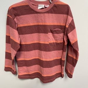 Kids Zara Striped Longsleeve Pocket T-shirt Size 3/4